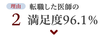 理由2 転職した医師の満足度96.1%